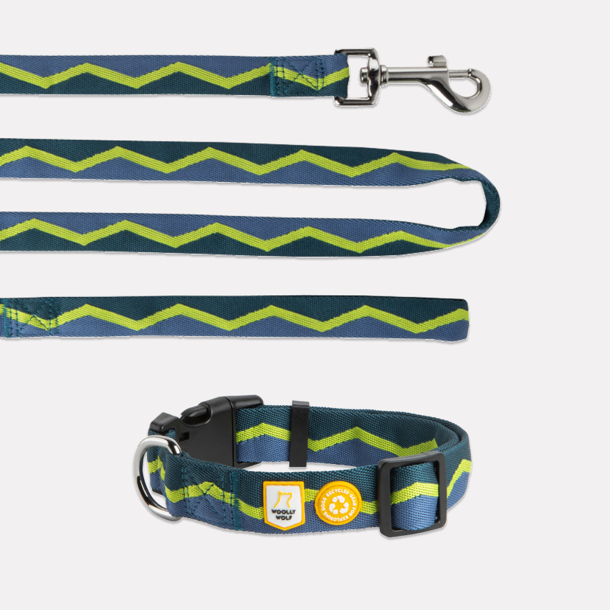 Woolly Wolf Wolf Dog Leash Woolly Wolf Set Collar Leash Horizon