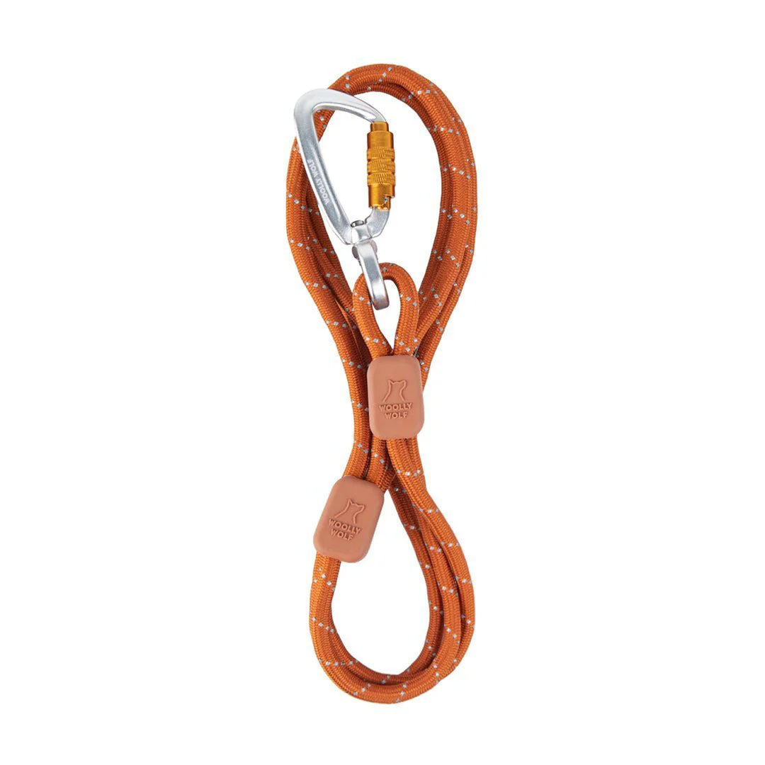 Woolly Wolf Rope Thin Elastic Leash - Terracotta