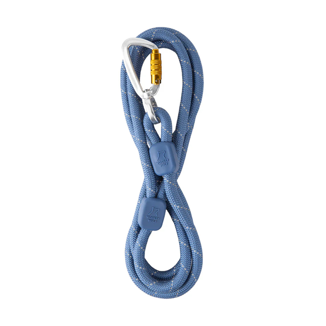 Woolly Wolf Rope Elastic Leash - Pidgeon Blue