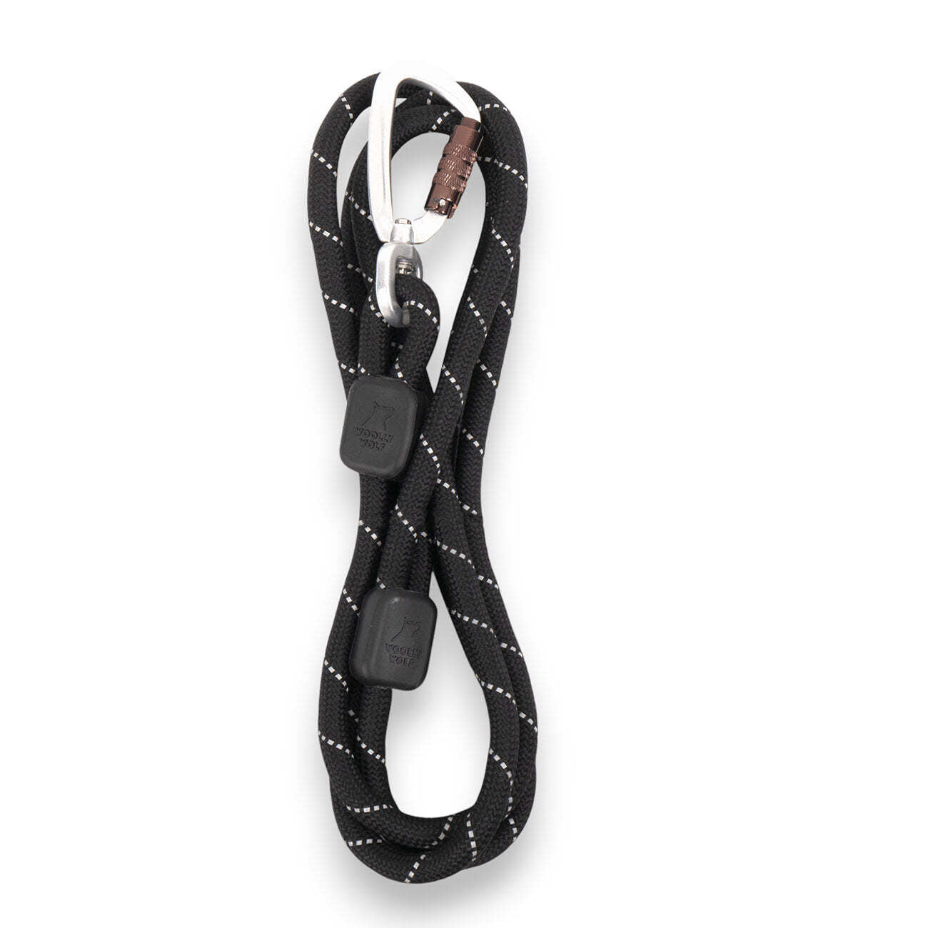 Woolly Wolf Rope Elastic Leash - Raven Black