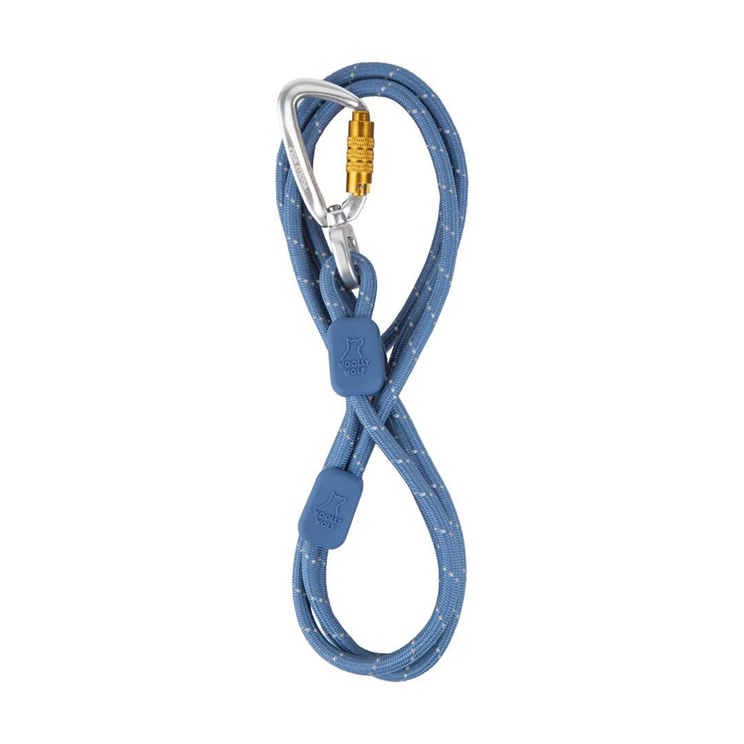 Woolly Wolf Rope Thin Elastic Leash - Pidgeon Blue